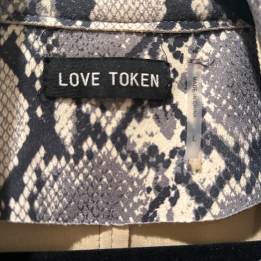 Love Token Snakeskin print faux Suede jacket - Picture 6 of 8